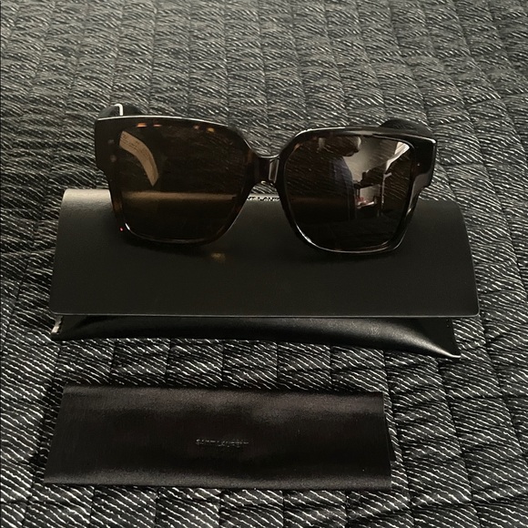 Saint Laurent Tortoise Oversized Square Sunglasses - Picture 10 of 11